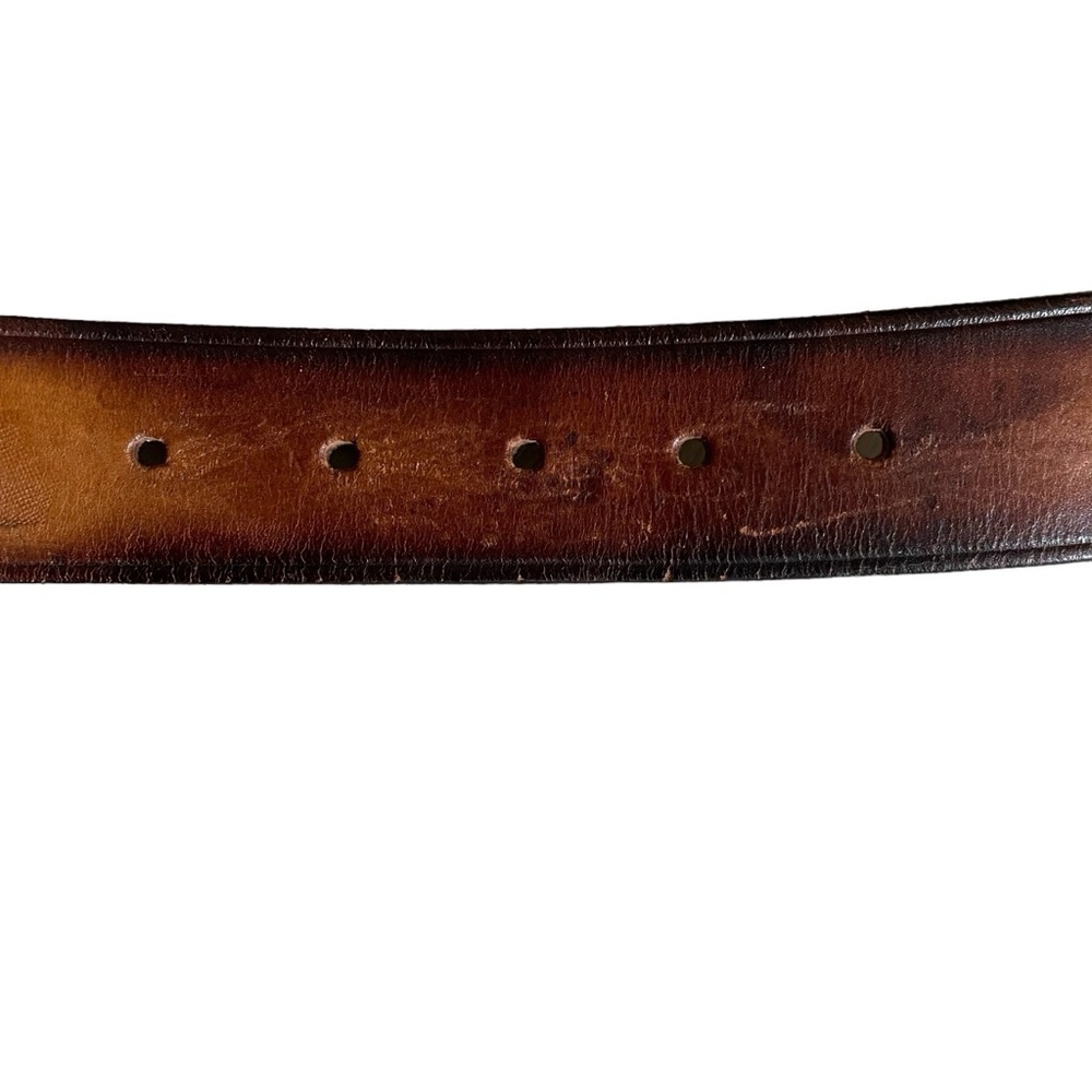 Handmade Hand Tooled Brown Leather Belt Horses Extra Small - Picture 10 of 12